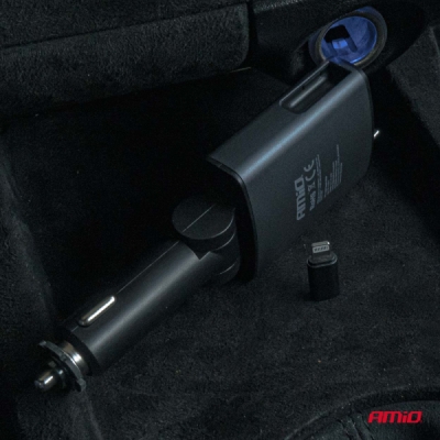 AMiO - FM transmitter 1×USB-A 1×USB-C 12/24V