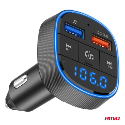 AMiO - FM transmitter 2×USB-A 12/24V