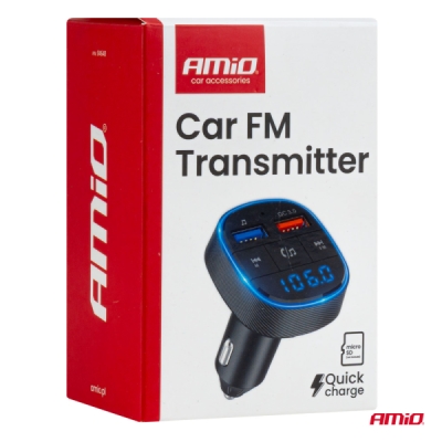 AMiO - FM transmitter 2×USB-A 12/24V