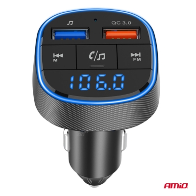 AMiO - FM transmitter 2×USB-A 12/24V