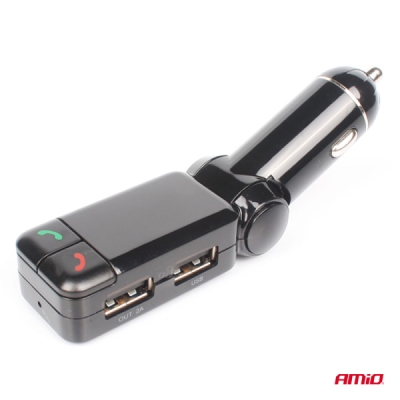 AMiO - FM transmitter 2×USB-A 12V 24V