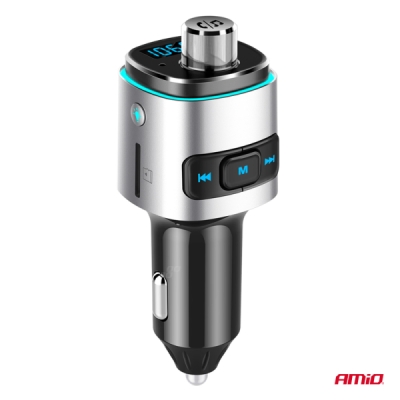 AMiO - FM transmitter 2×USB-A microSD 12/24V