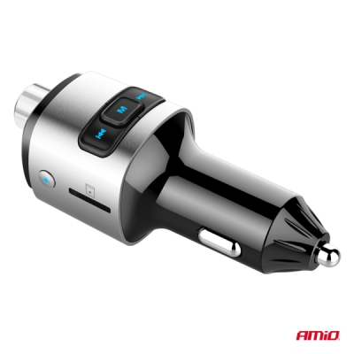 AMiO - FM transmitter 2×USB-A microSD 12/24V