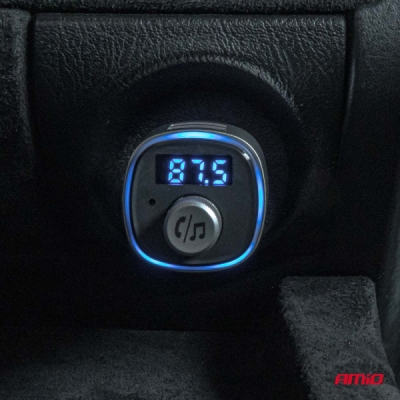AMiO - FM transmitter 2×USB-A microSD 12/24V