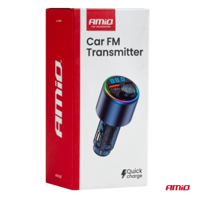 AMiO - FM transmitter 1×USB-A 1×USB-C 12/24V