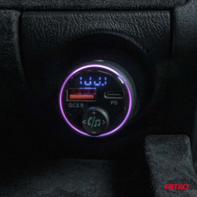 AMiO - FM transmitter 1×USB-A 1×USB-C 12/24V