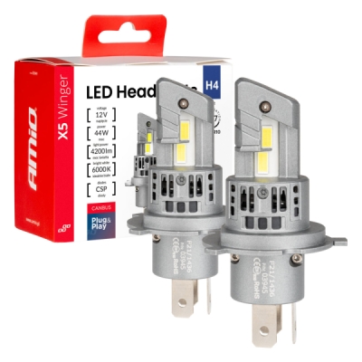 AMiO - LED žiarovky X5-series WINGER H4 6000K max 44W