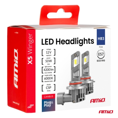 AMiO - LED žiarovky X5-series WINGER HB3 6000K max 50W
