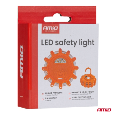 AMiO - Núdzové svietidlo LED 12SMD+3SMD 650mAh (BATT) červená