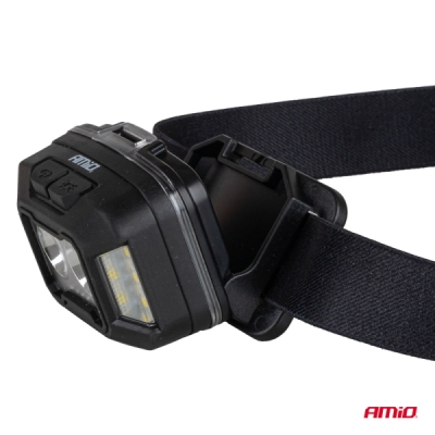 AMiO - Čelovka LED 2xXPG+10SMD 1800mAh SUPER BRIGHT (BATT)