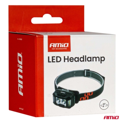 AMiO - Čelovka LED 2xXPG+10SMD 1800mAh SUPER BRIGHT (BATT)