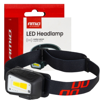 AMiO - Čelovka LED COB 1800mAh (BATT)
