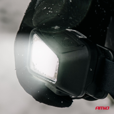 AMiO - Čelovka LED COB 1800mAh (BATT)