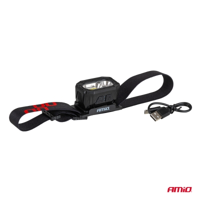 AMiO - Čelovka LED XPG+COB 1000mAh (BATT)