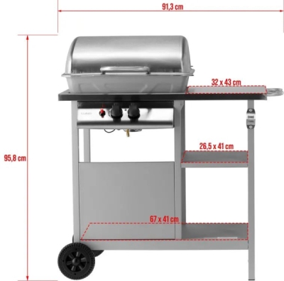 LUND - Plynový gril s dvoma horákmi 5.5kW