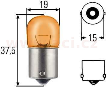 žárovka 12V 10W (patice BAU15s) oranžová HELLA