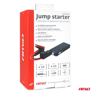 AMiO - Štartovacie zariadenie Powerbank 12V 4Ah 800A SJ02