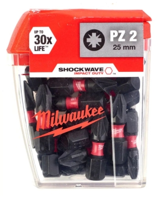 Milwaukee - Skrutkovacie bity PZ2, 25ks