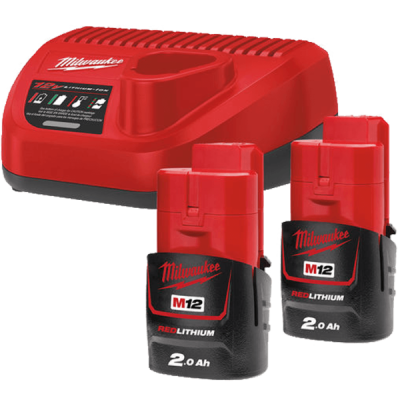 Milwaukee - Nabíjačka M12™ 12V 2x AKU 2.0Ah