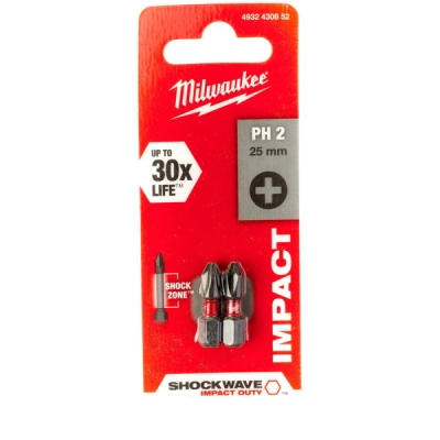 Milwaukee - Krížový skrutkovací bit PH2 25mm 2ks