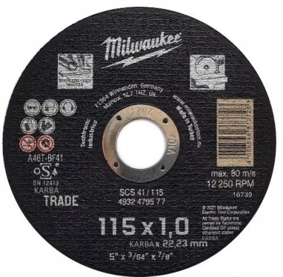 Milwaukee - Rezný kotúč na kov Ø115 x 22 x 1.0mm