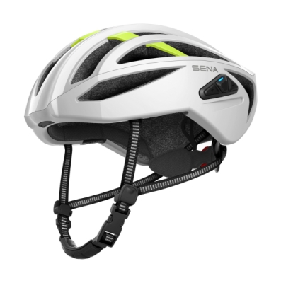 cyklo přilba s headsetem R2, SENA (matná bílá, vel. L)