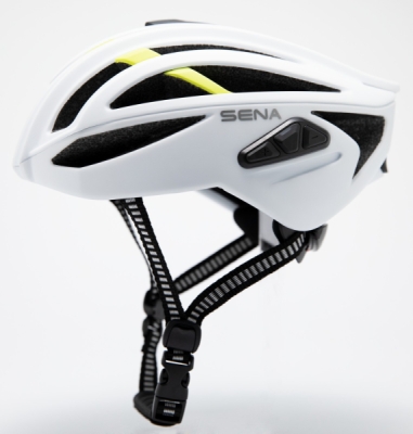 cyklo přilba s headsetem R2, SENA (matná bílá, vel. L)