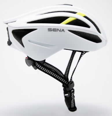cyklo přilba s headsetem R2, SENA (matná bílá, vel. L)