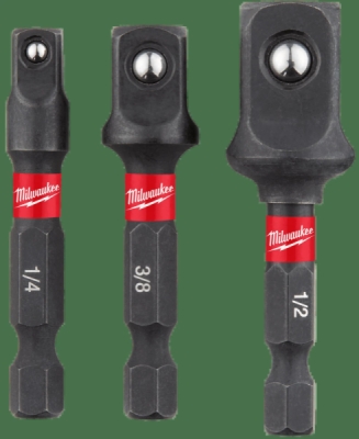 Milwaukee - Sada adaptérov z 1/4"HEX na 1/4", 3/8", 1/2" 3ks
