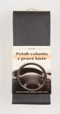 Poťah na volant z pravej kože - veľkosť A - sivý so sivým obšitím