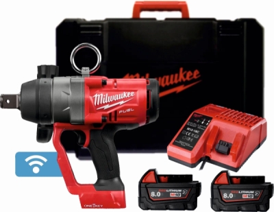 Milwaukee - Rázový uťahovák s poistným krúžkom 18V 1" AKU 2x8Ah