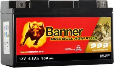 BANNER motobatéria 12V AGM PLUS 50601 6,5Ah 90A BGT7B-4 L+
