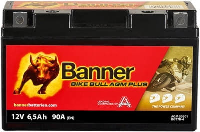 BANNER motobatéria 12V AGM PLUS 50601 6,5Ah 90A BGT7B-4 L+