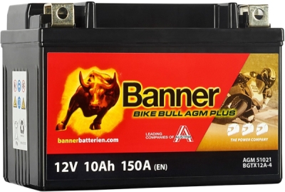 BANNER motobatéria 12V AGM PLUS 51021 10Ah 150A BGTX12A-4