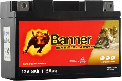 BANNER motobatéria 12V AGM PLUS 50801 8Ah 115A BGT9B-4