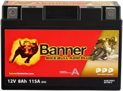 BANNER motobatéria 12V AGM PLUS 50801 8Ah 115A BGT9B-4