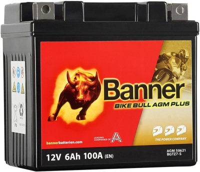 BANNER motobatéria 12V AGM PLUS 50621 6Ah 100A BGTZ7-S