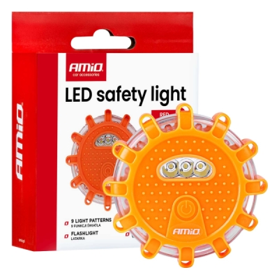 AMiO - Núdzové svietidlo LED 12SMD+3SMD 650mAh (BATT) červená