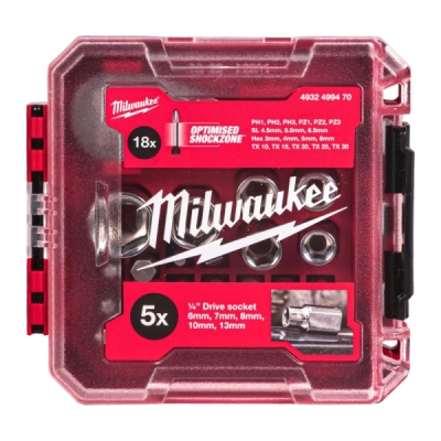 Milwaukee Sada bitov s račňovým kľúčom 1/4" 25ks