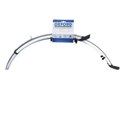 OXFORD - sada blatníkov predná/zadná HYBRID pre použitie na kolesá/pneu 700C, (strieborné, šírka 56 mm, vr. kotevných vzpier)