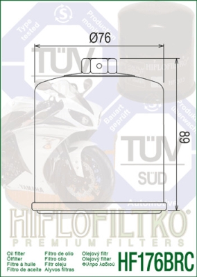 HIFLOFILTRO - Olejový filter /Harley-Davidson/ HF176