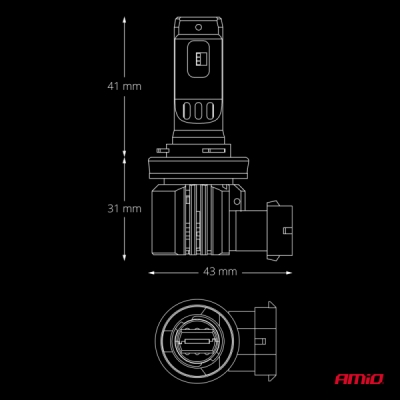 AMiO - LED žiarovky hlavného svietenia Séria F26 PRO LumiTec LIMITED +130% DUO FULL CANBUS H8 H9 H11 H16 12V 24V