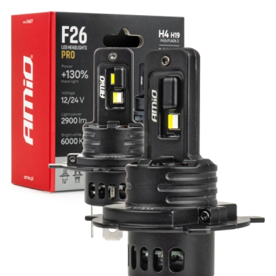 AMiO - LED žiarovky hlavného svietenia Séria F26 PRO LumiTec LIMITED +130% DUO FULL CANBUS H4 H19 12V 24V