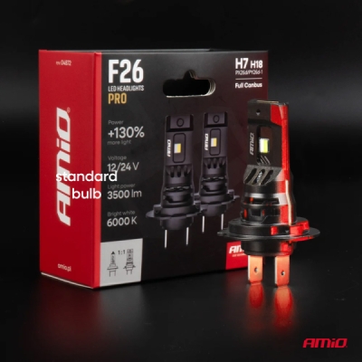 AMiO - LED žiarovky hlavného svietenia Séria F26 PRO LumiTec LIMITED +130% DUO FULL CANBUS H7 H18 12V 24V