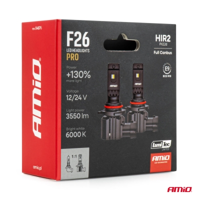 AMiO - LED žiarovky hlavného svietenia Séria F26 PRO LumiTec LIMITED +130% DUO FULL CANBUS HIR2 12V 24V