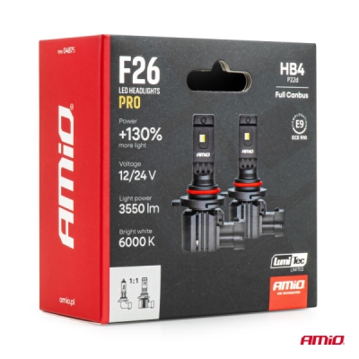 AMiO - LED žiarovky hlavného svietenia Séria F26 PRO LumiTec LIMITED +130% DUO FULL CANBUS HB4 12V 24V