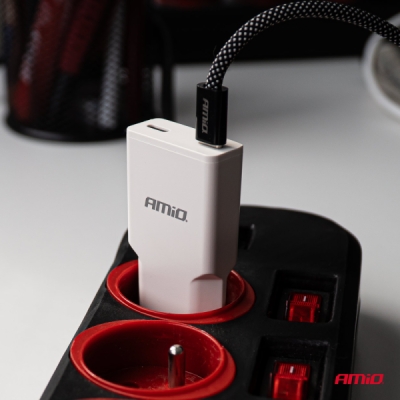 AMiO - Sieťová nabíjačka 230V 30W GaN 2xUSB-C