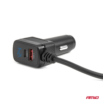 AMiO - Predlžovacia zásuvka s nabíjačkou USB-C USB-A QC3.0 PD3.0 120W
