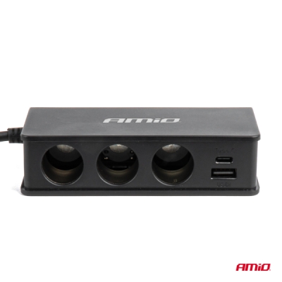AMiO - Predlžovacia zásuvka s nabíjačkou 3xUSB-A USB-C QC 3.0 PD 3.0. 148W