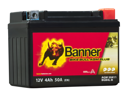 BANNER motobatéria 12V AGM PLUS 50411 4Ah 50A BGB4L-B
